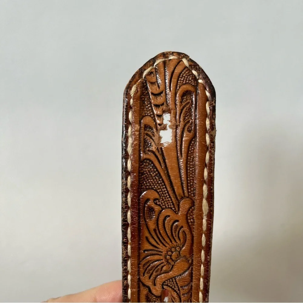 Tony Lama Brown Leather Western Belt